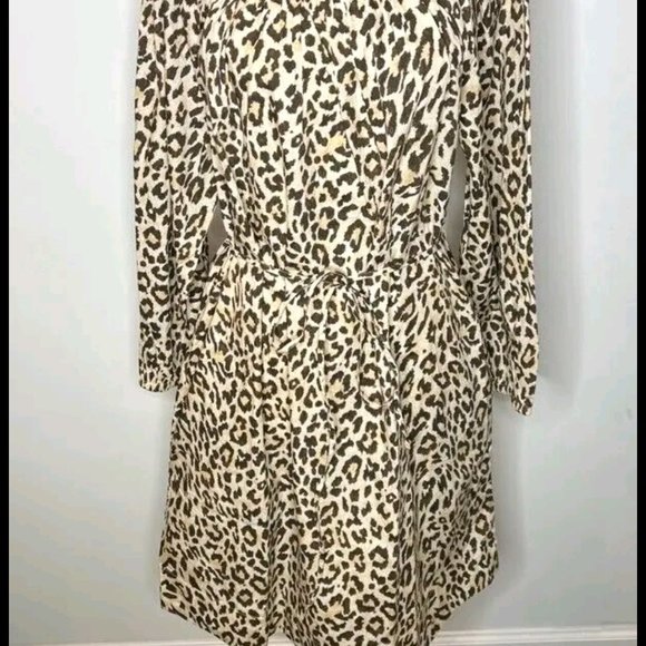 J Crew Leopard Print Long Sleeve Dress LT NWOT #BL023 - Picture 4 of 9